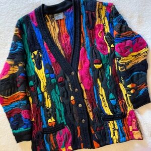 Multicolored Coogi Cardigan Sweater in Size 1XL Excellent Condition